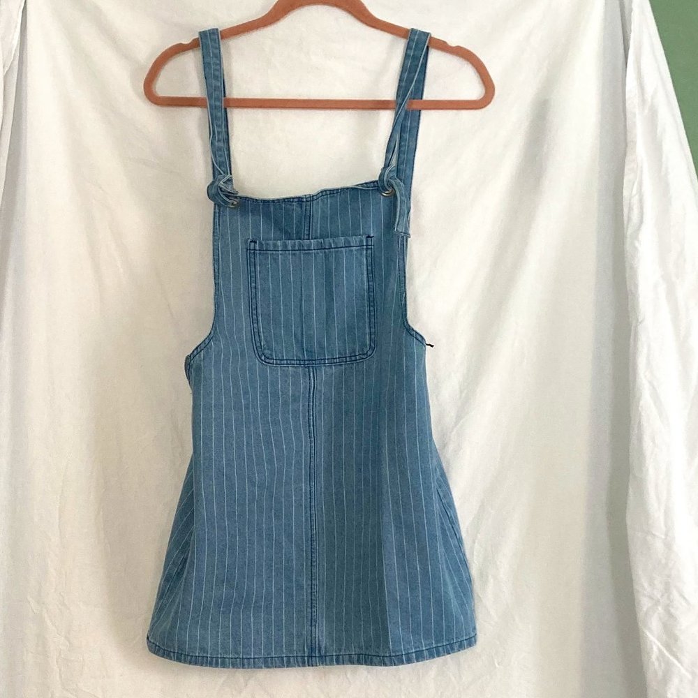 Revolve/superdown adjustable denim pin stripe overall dress size medium